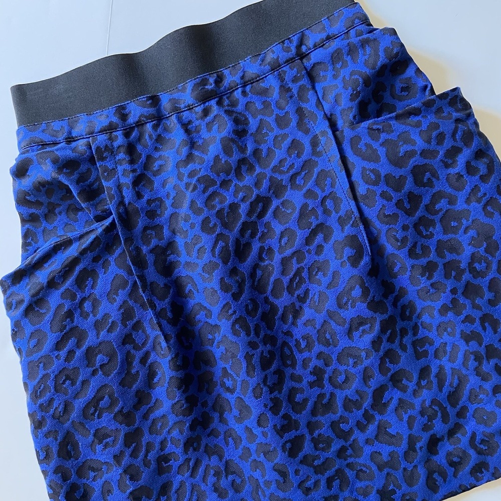NWT 3.1 Phillip Lim Navy Blue & Black Cheetah Print Skirt Sz 8 MSRP $350 - Picture 3 of 9